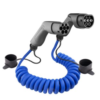 BESEN SPIRÁL ELEKTROMOS AUTÓ TÖLTŐKÁBEL KÉK (1f,32A,Type2) – 5méter