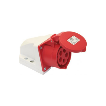 Ipari dugalj falra szerelhető 3P+N+E 32A 400V(50+60Hz) piros IP44 műanyag 6h-pozíció csavaros PCE