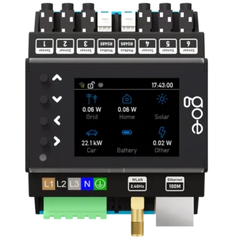 go-e-controller elektromos autó töltő kiegészítő elektromos napelem rendszerhez, elektromos autó napelem rendszer